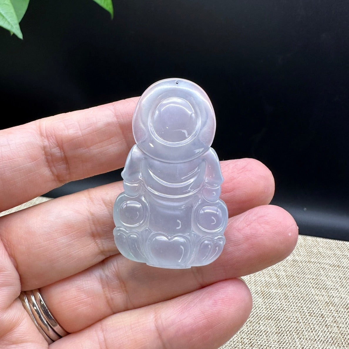 "Goddess of Compassion" Genuine Burmese Jadeite Jade Guanyin Necklace